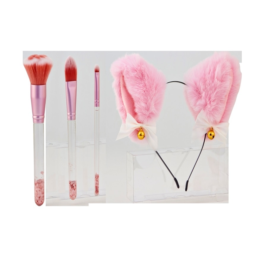 Kawaii Make Up Brush Set 4pcs Pink