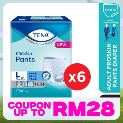 TENA Pants Plus Large 8s x 6 Pack