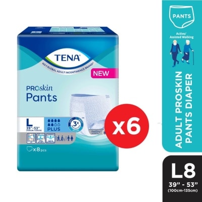 TENA Pants Plus Large 8s x 6 Pack