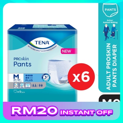 TENA Pants Plus Medium 9s x6 Pack