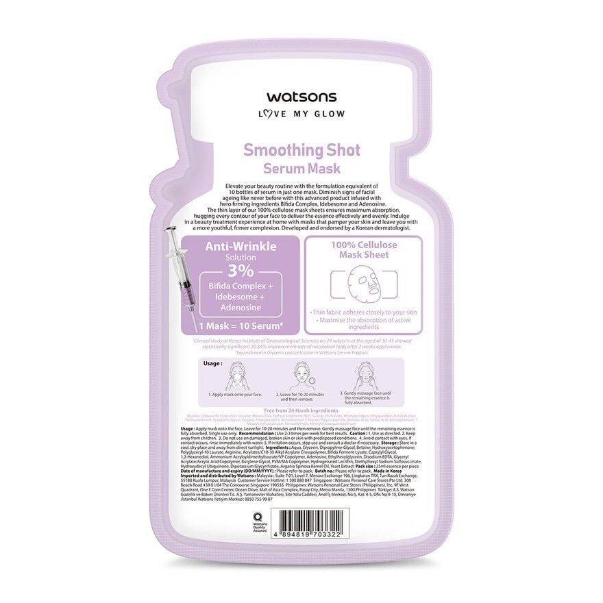 Smoothing Shot Serum Mask 1s