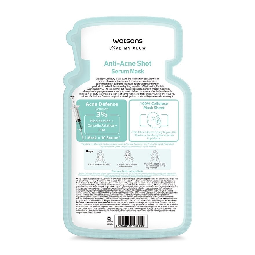  Anti-Acne Shot Serum Mask 1s