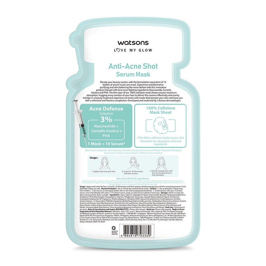 Anti-Acne Shot Serum Mask 1s