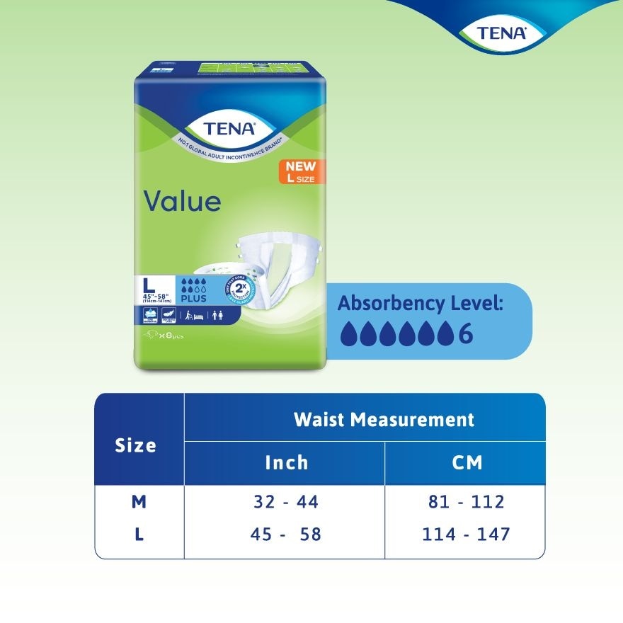 Value Adult Diaper L 8pcs x8