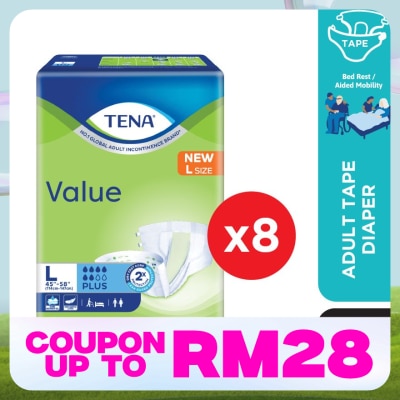 TENA Value Adult Diaper L 8pcs x8