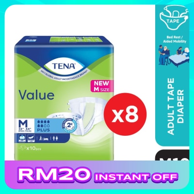 TENA Value Adult Diaper M 10pcs x8