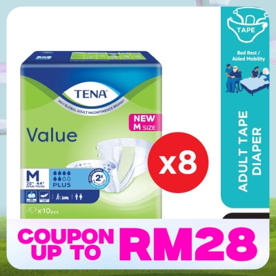 TENA Value Adult Diaper M 10pcs x8