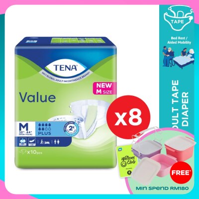 TENA Value Adult Diaper M 10pcs x8