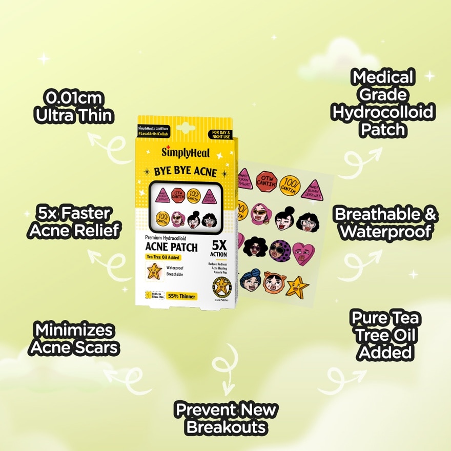 Izzati Suza Day & Night Premium Hydrocolloid Acne Patch 16s