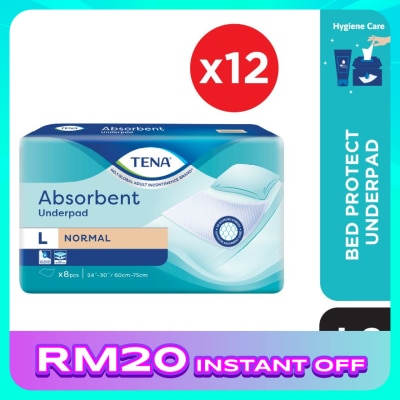 TENA Absorbent Underpad Large 8s x12