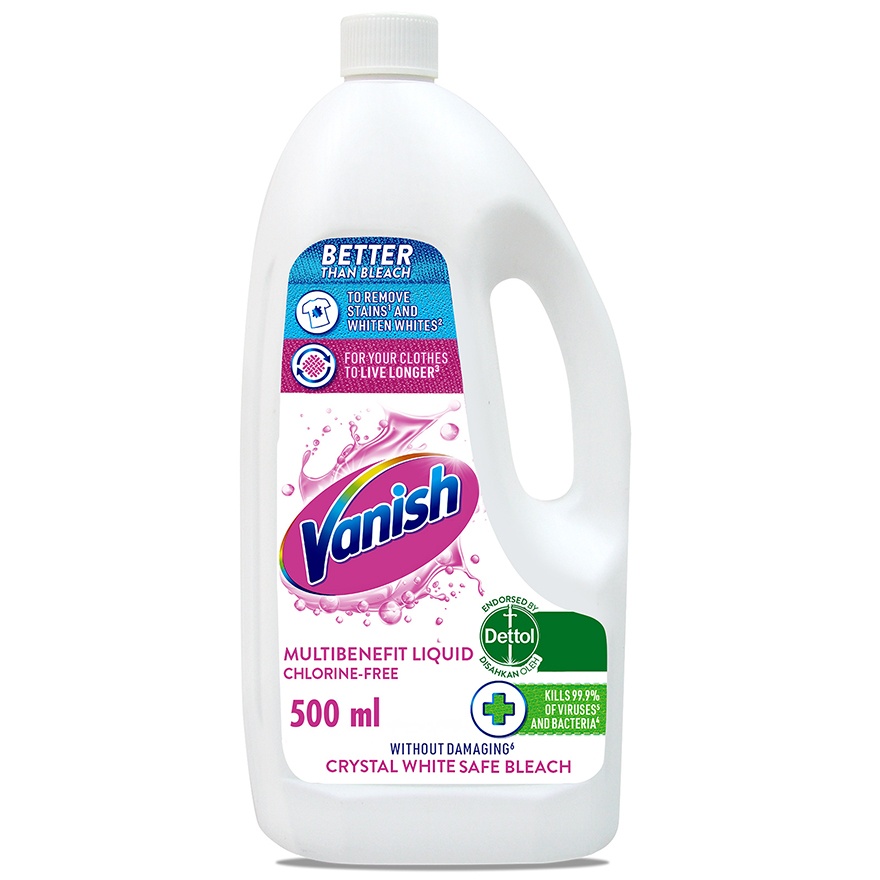 Crystal White Fabric Stain Remover Liquid Bottle 500ml image