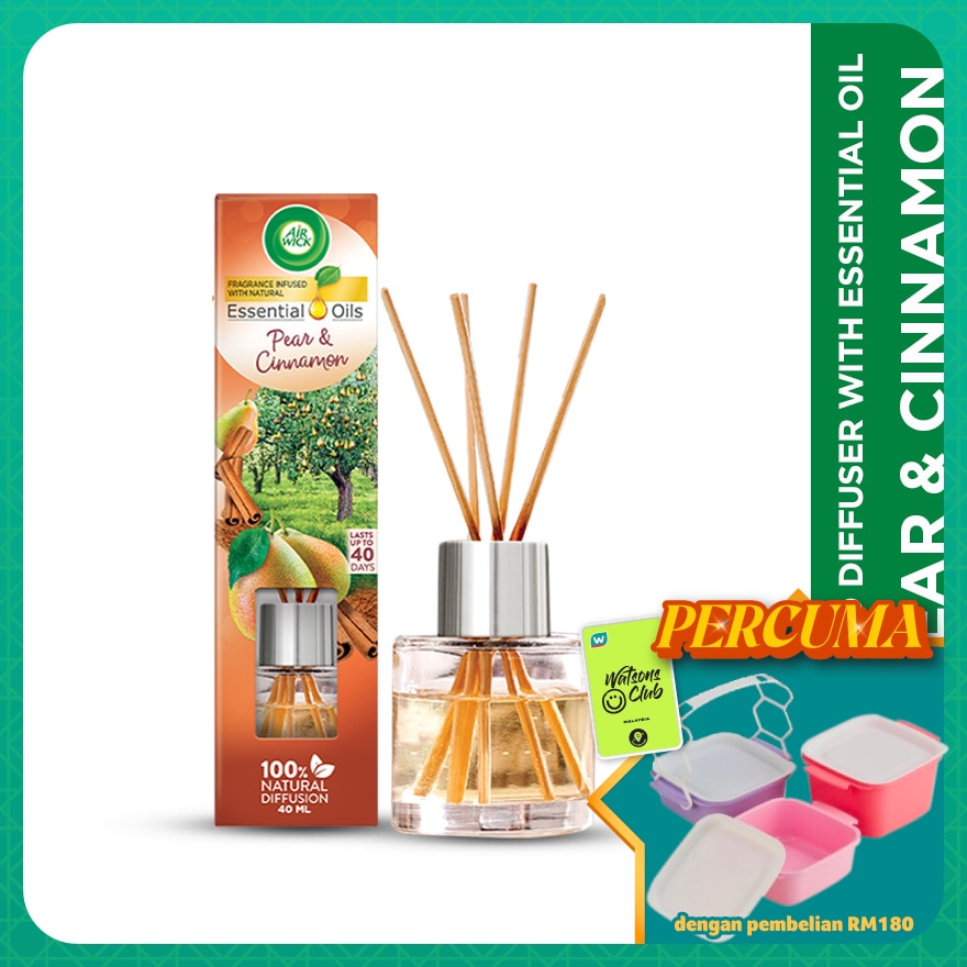 Aromatherapy Essential Oil Reed Diffuser Pear & Cinamon 40ml
