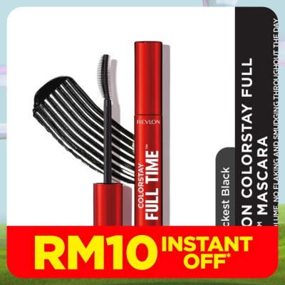 REVLON Get full volume for 24 hours + no flaking, smudging, or crunching throughout the day.