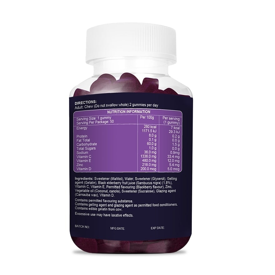 Black Elderberry Gummies 50's