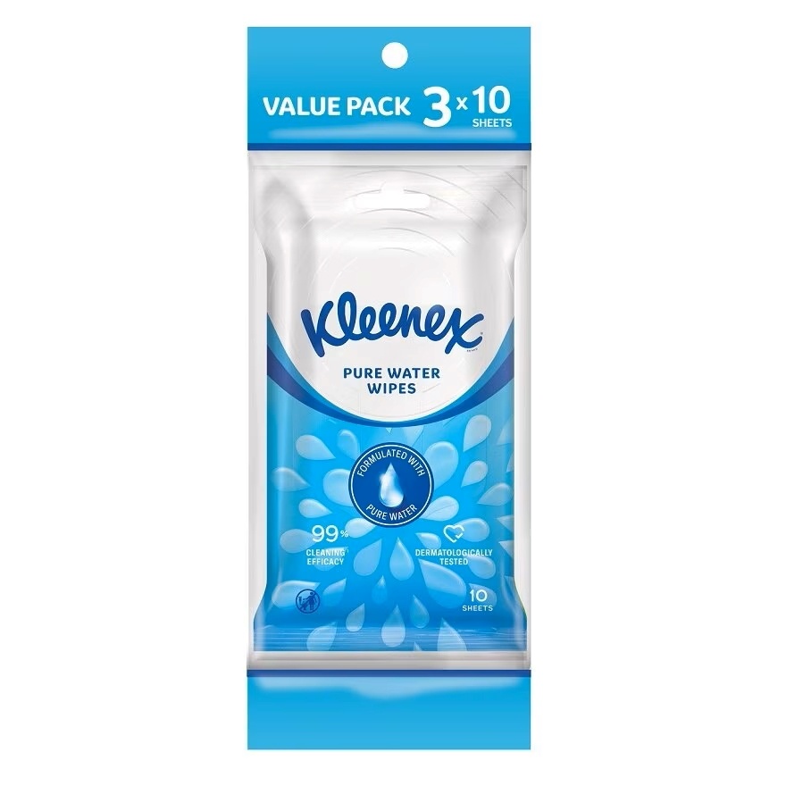 Protect Antibacterial Wipes (10's x 3) + Pure Water Wipes (10's x 3) + Refreshing Wipes (10's x 3)
