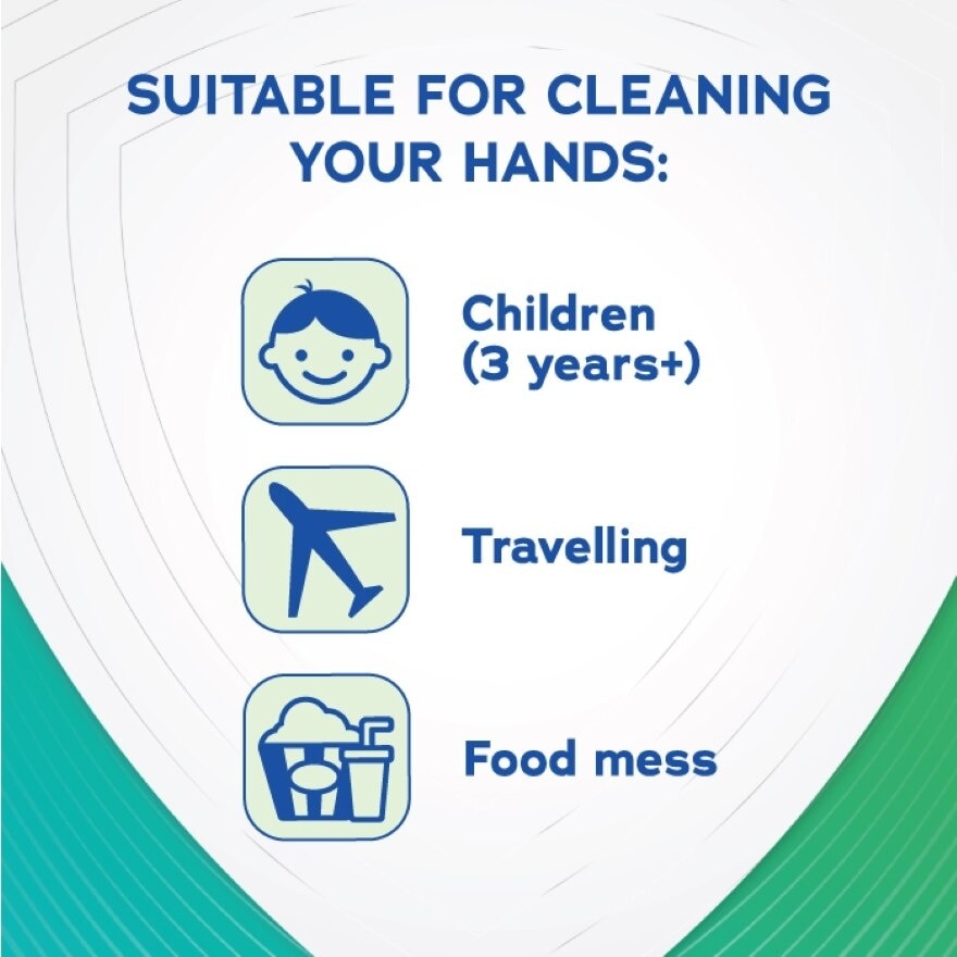 Hand & Face Protect Antibacterial Multipurpose Disinfecting Wet Wipes (10's x 3 packs) x3 packs