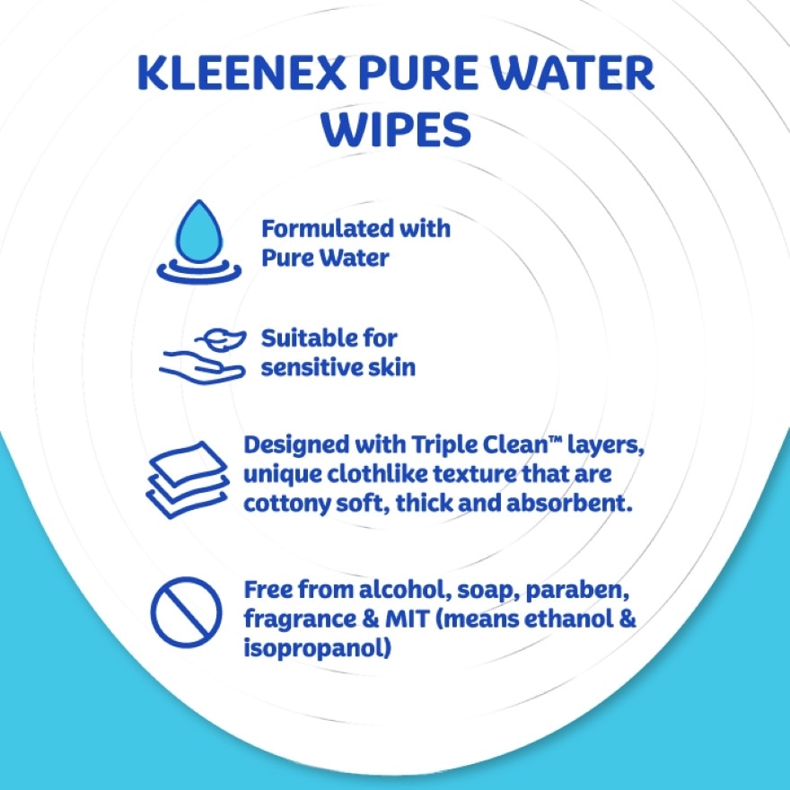 Hand & Face Pure Water Multipurpose Wet Wipes (10's x 3 packs) x3 packs