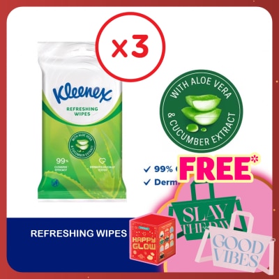 KLEENEX Hand & Face Refreshing Multipurpose Wet Wipes (10's x 3 packs) x3 packs