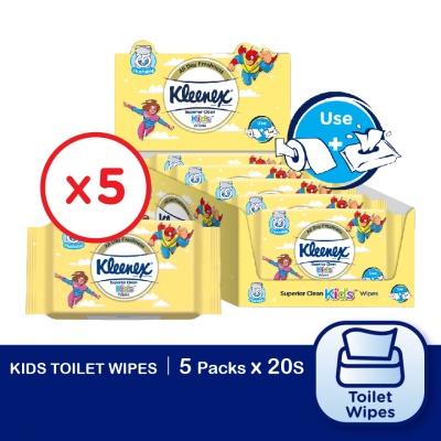 KLEENEX - Superior Clean Kids Wipes Wet Tissue (20's x 5 packs)