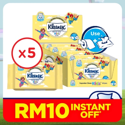 KLEENEX Superior Clean Kids Wipes Wet Tissue (20's x 5 packs)
