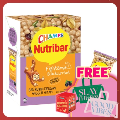 CHAMPS Nutribar Fightamin Blackcurrant 25gm x 6's
