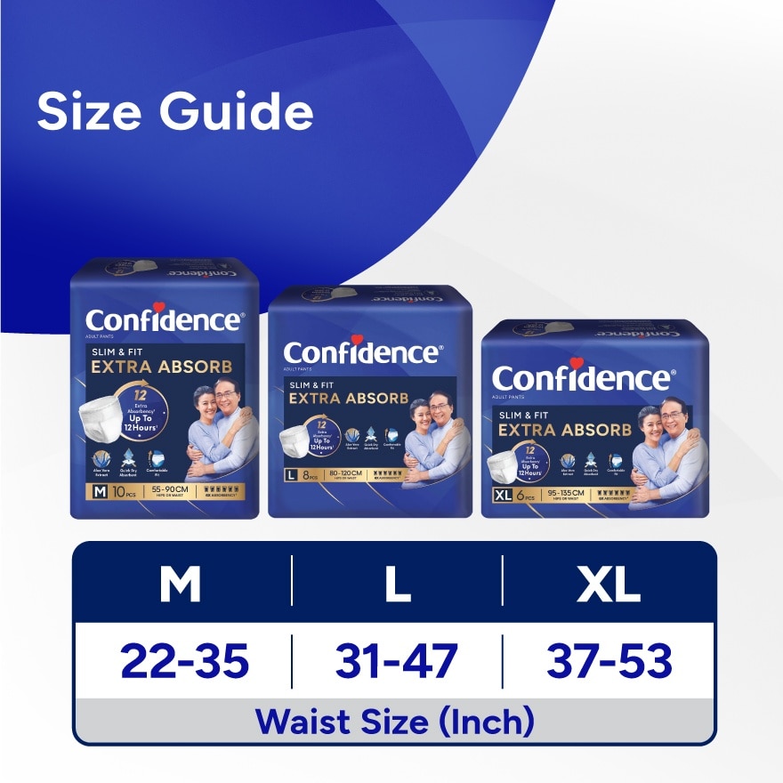 Slim & Fit Pants Adult Diaper M size 10s (8 packs) - Incontinence Diaper up to 12 hours