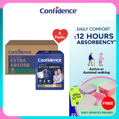 CONFIDENCE Slim & Fit Pants Adult Diaper M size 10s (8 packs) - Incontinence Diaper up to 12 hours