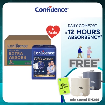 CONFIDENCE Slim & Fit Pants Adult Diaper M size 10s (8 packs) - Incontinence Diaper up to 12 hours