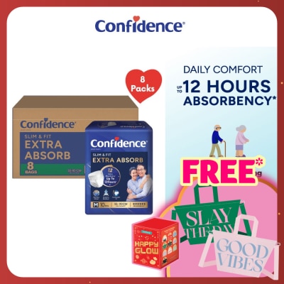 CONFIDENCE Slim & Fit Pants Adult Diaper M size 10s (8 packs) - Incontinence Diaper up to 12 hours