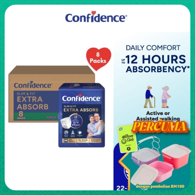 CONFIDENCE - Slim & Fit Pants Adult Diaper M size 10s (8 packs) - Incontinence Diaper up to 12 hours
