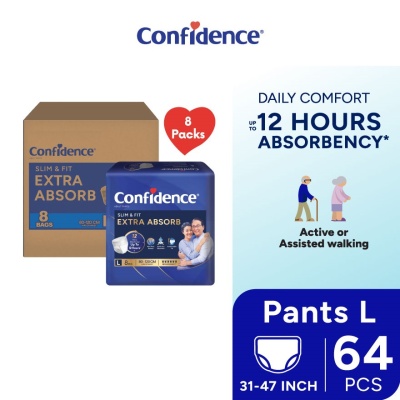 CONFIDENCE - Slim & Fit Pants Adult Diaper L size 8s (8 packs) - Incontinence Diaper up to 12 hours