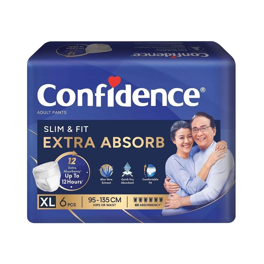 Slim & Fit Pants Adult Diaper XL size 6s - Incontinence Diaper up to 12 hours