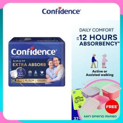 CONFIDENCE Slim & Fit Pants Adult Diaper XL size 6s - Incontinence Diaper up to 12 hours