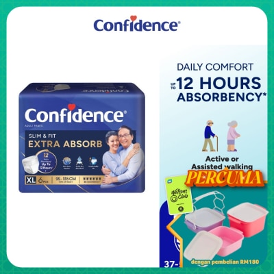 CONFIDENCE - Slim & Fit Pants Adult Diaper XL size 6s - Incontinence Diaper up to 12 hours