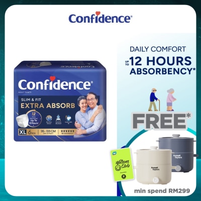 CONFIDENCE Slim & Fit Pants Adult Diaper XL size 6s - Incontinence Diaper up to 12 hours