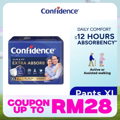 CONFIDENCE Slim & Fit Pants Adult Diaper XL size 6s - Incontinence Diaper up to 12 hours