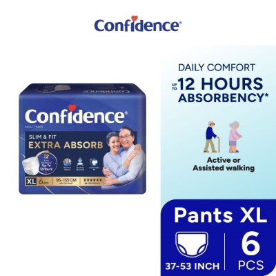 CONFIDENCE - Slim & Fit Pants Adult Diaper XL size 6s - Incontinence Diaper up to 12 hours