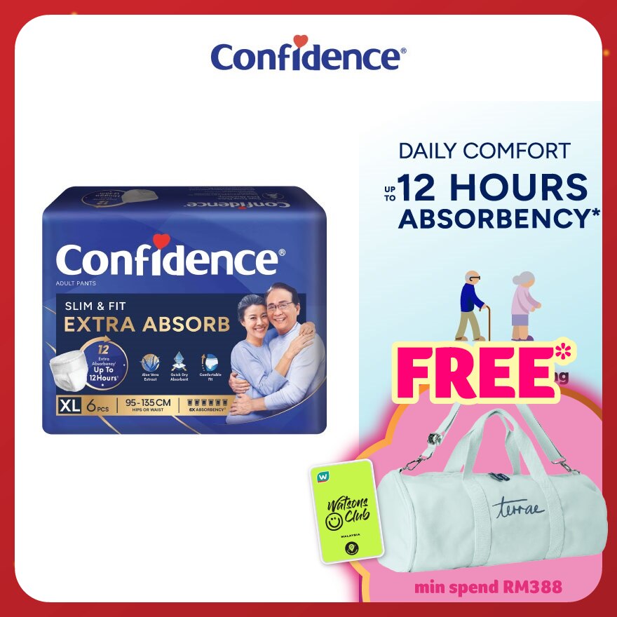 Slim & Fit Pants Adult Diaper XL size 6s - Incontinence Diaper up to 12 hours