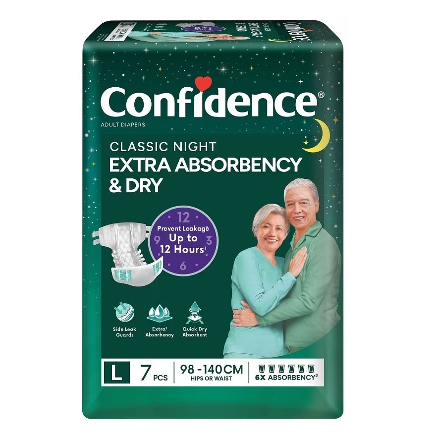 Classic Night Tape Adult Diaper L size 7s (12packs) - Incontinence Diaper up to 12 hours