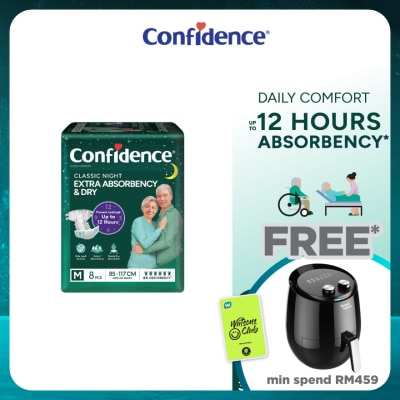 CONFIDENCE Classic Night Tape Adult Diaper M size 8s - Incontinence Diaper up to 12 hours