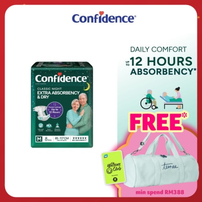 CONFIDENCE Classic Night Tape Adult Diaper M size 8s - Incontinence Diaper up to 12 hours