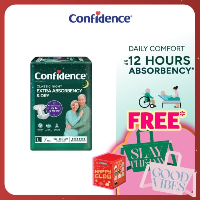 CONFIDENCE Classic Night Tape Adult Diaper L size 7s - Incontinence Diaper up to 12 hours