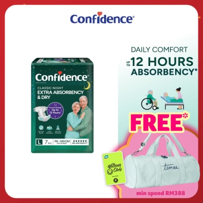 CONFIDENCE Classic Night Tape Adult Diaper L size 7s - Incontinence Diaper up to 12 hours