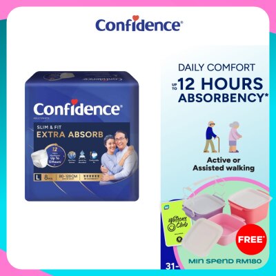 CONFIDENCE Slim & Fit Pants Adult Diaper L size 8s - Incontinence Diaper up to 12 hours