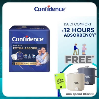 CONFIDENCE Slim & Fit Pants Adult Diaper L size 8s - Incontinence Diaper up to 12 hours