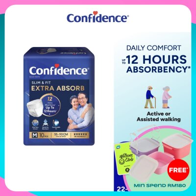 CONFIDENCE Slim & Fit Pants Adult Diaper M size 10s - Incontinence Diaper up to 12 hours