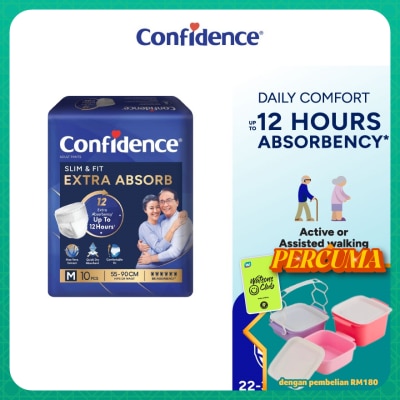 CONFIDENCE - Slim & Fit Pants Adult Diaper M size 10s - Incontinence Diaper up to 12 hours