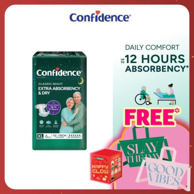 CONFIDENCE Classic Night Tape Adult Diaper XL size 6s - Incontinence Diaper up to 12 hours