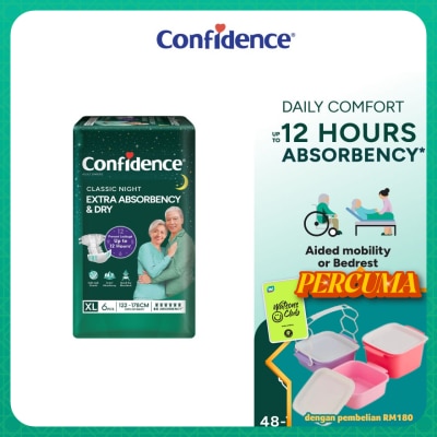 CONFIDENCE - Classic Night Tape Adult Diaper XL size 6s - Incontinence Diaper up to 12 hours