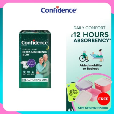 CONFIDENCE Classic Night Tape Adult Diaper XL size 6s - Incontinence Diaper up to 12 hours